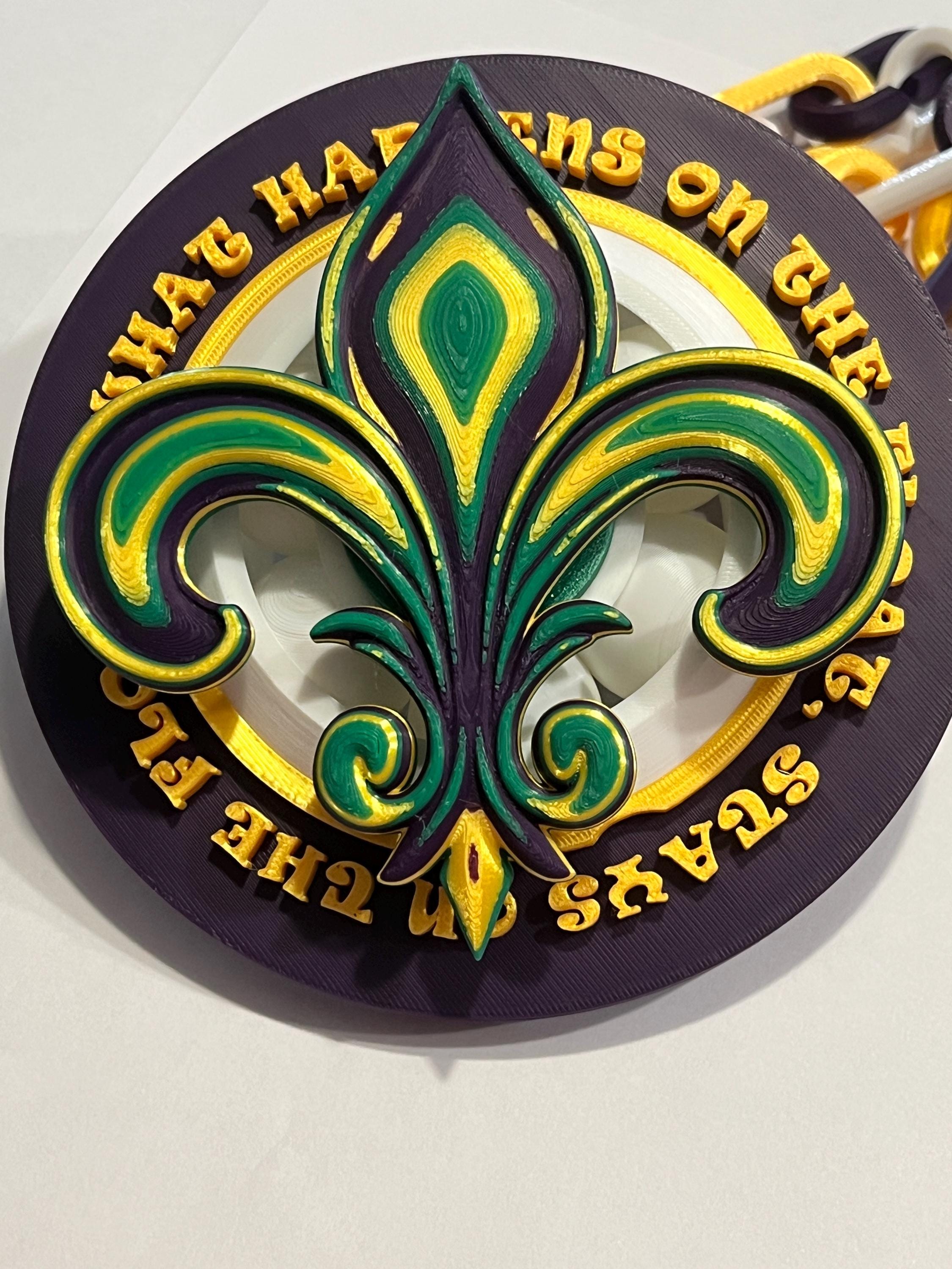 Mardi Gras Spinner Chain Necklace – Wearable & Displayable | Multiple Designs Available