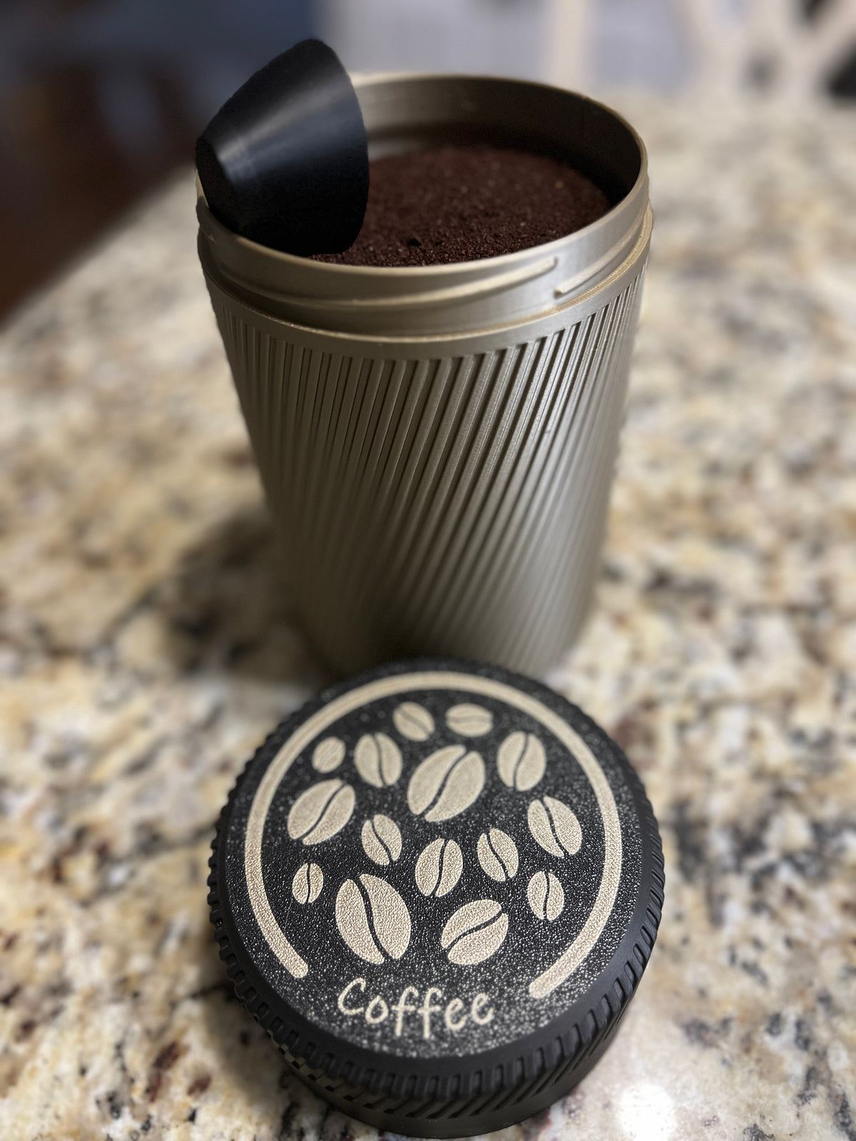 Coffee Storage Canister with Hideaway Scoop