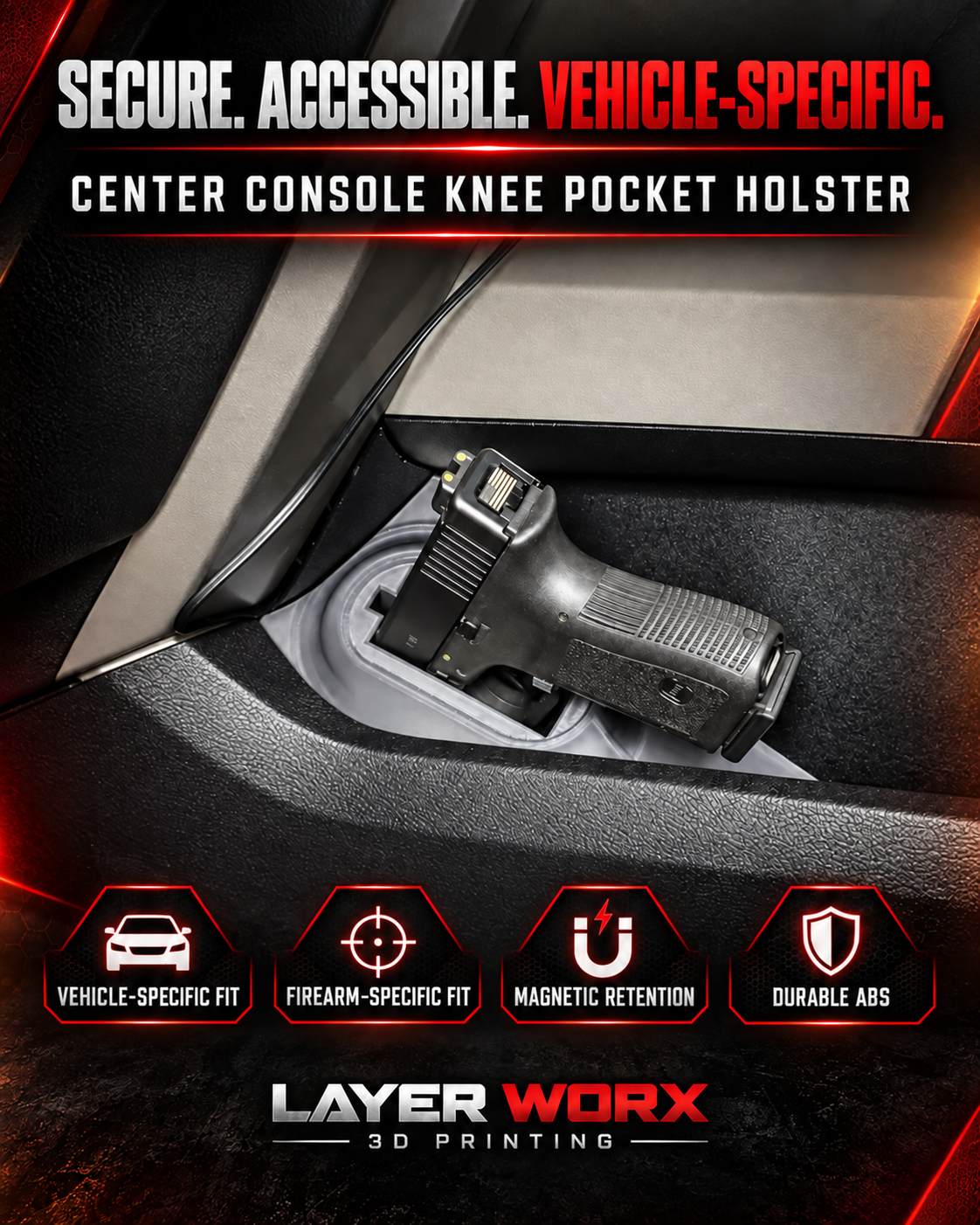 Center Console Knee Pocket Holster