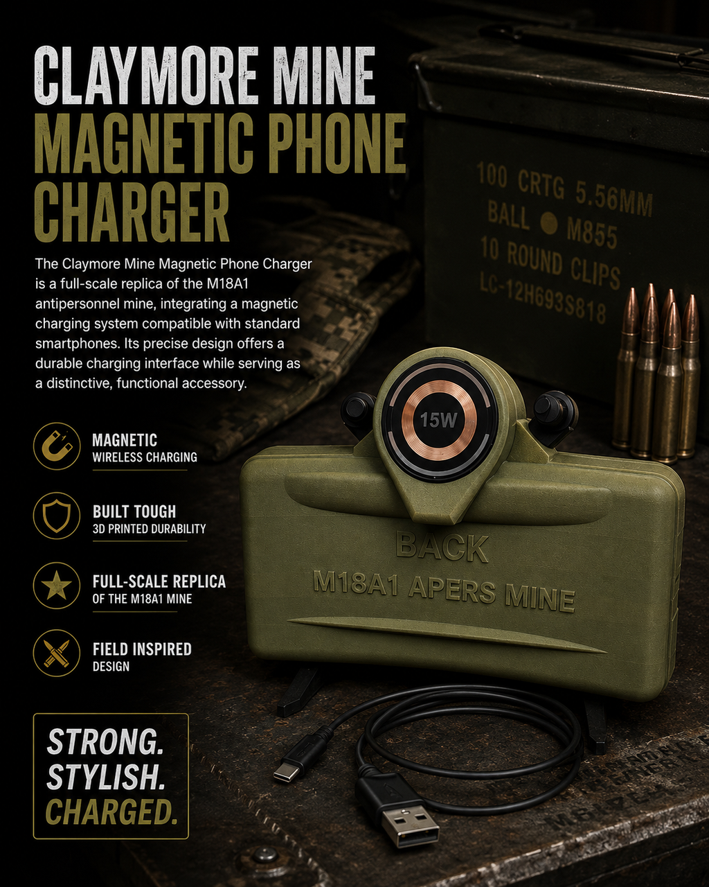 Claymore Mine Magnetic Phone Charger